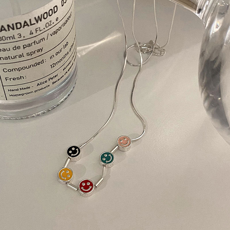 彩色笑臉簡約項鍊