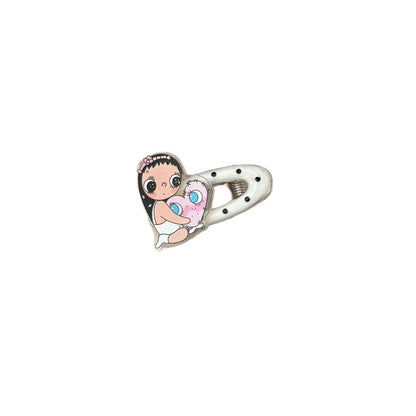 波點橢圓髮夾－花朵頭箍女孩髮夾款細節3｜https://igowo.tw/