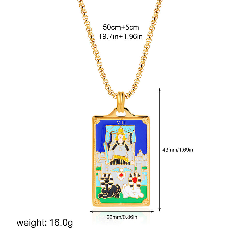 彩色星星方形墜飾項鍊－細節特寫57｜https://igowo.tw/