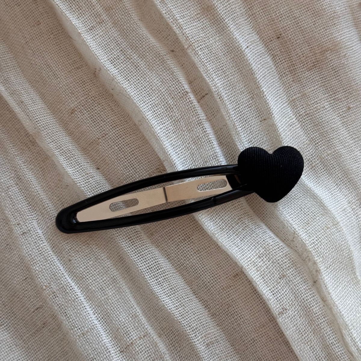 布面愛心格紋髮夾