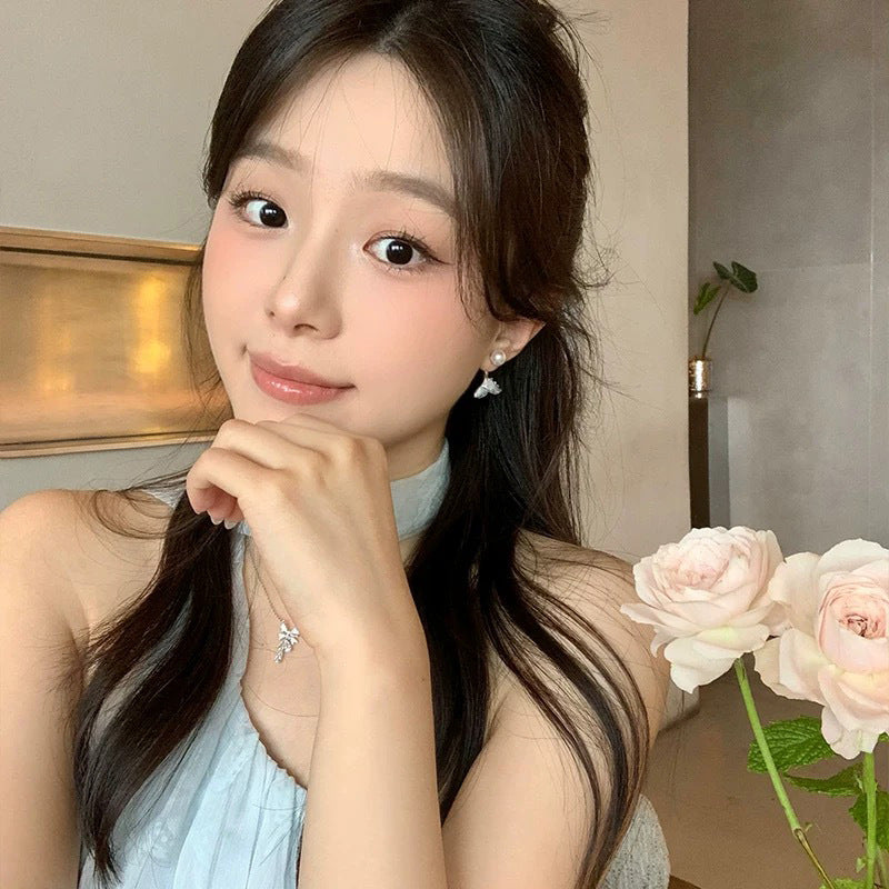爆款韓國魚尾珍珠耳釘女小眾設計感耳夾輕奢高級感夏天蚊香盤耳環 珍珠魚尾耳夾（送硅膠墊）