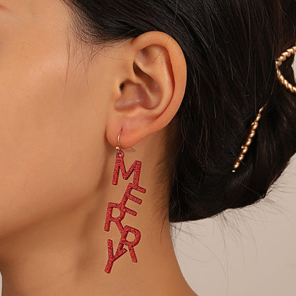 紅色字母耳環－細節特寫1｜https://igowo.tw/
