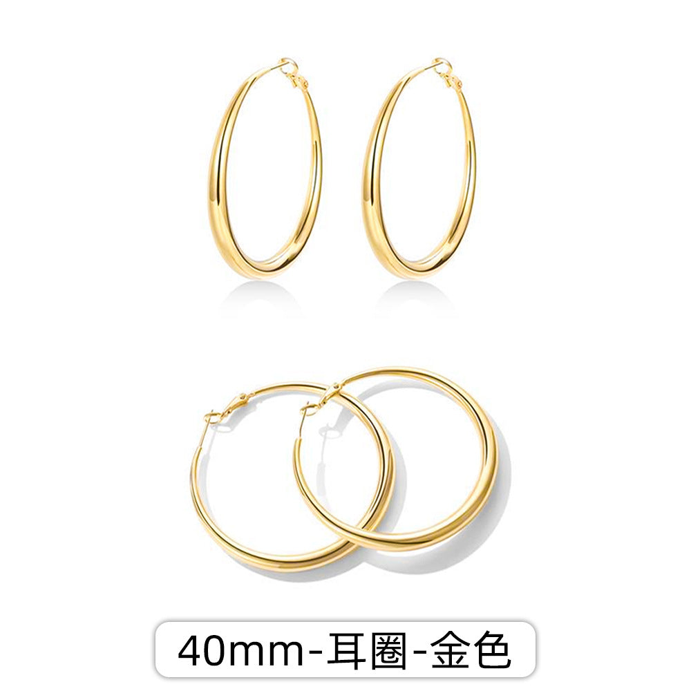 素圈簡約耳環