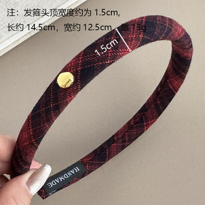 紅色絨面髮箍