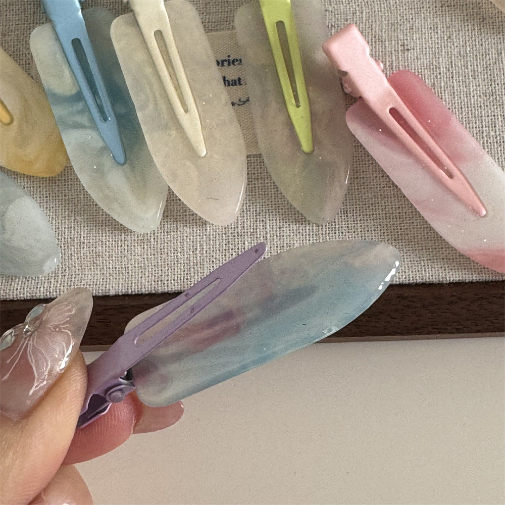 彩色一字髮夾－果汁無痕夾-紫色款細節｜https://igowo.tw/