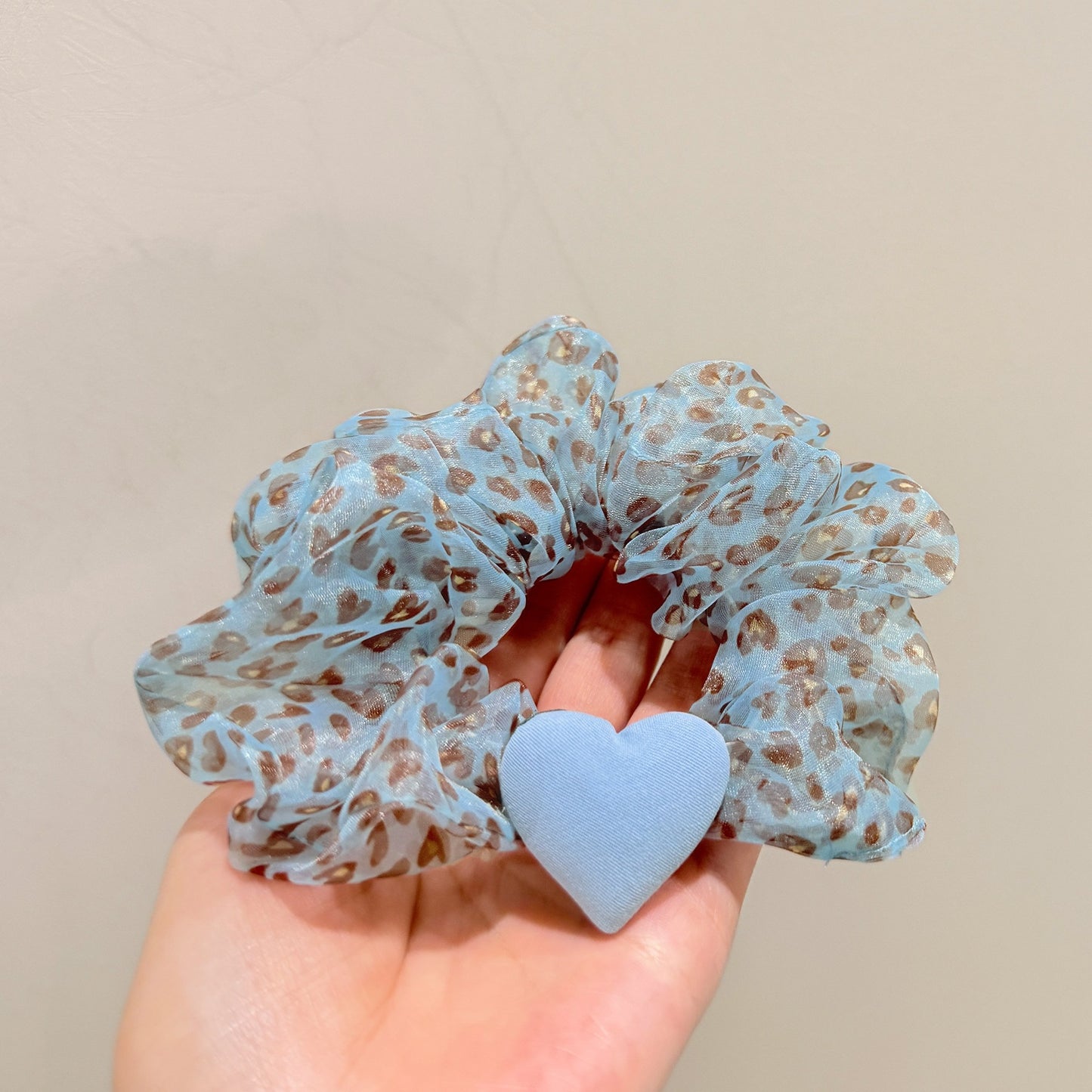 豹紋愛心髮圈