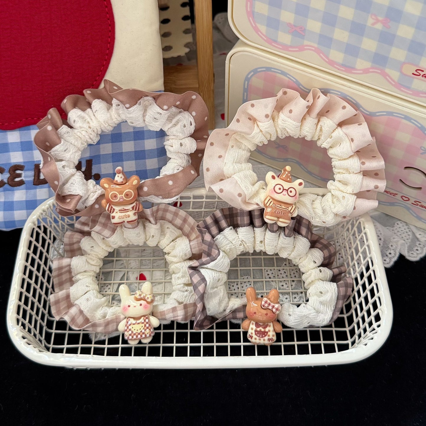 棕色小熊卡通髮圈－商品主圖｜https://igowo.tw/
