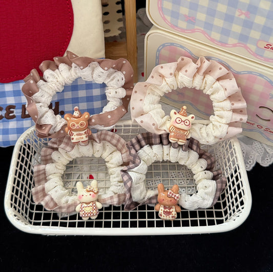棕色小熊卡通髮圈－商品主圖｜https://igowo.tw/