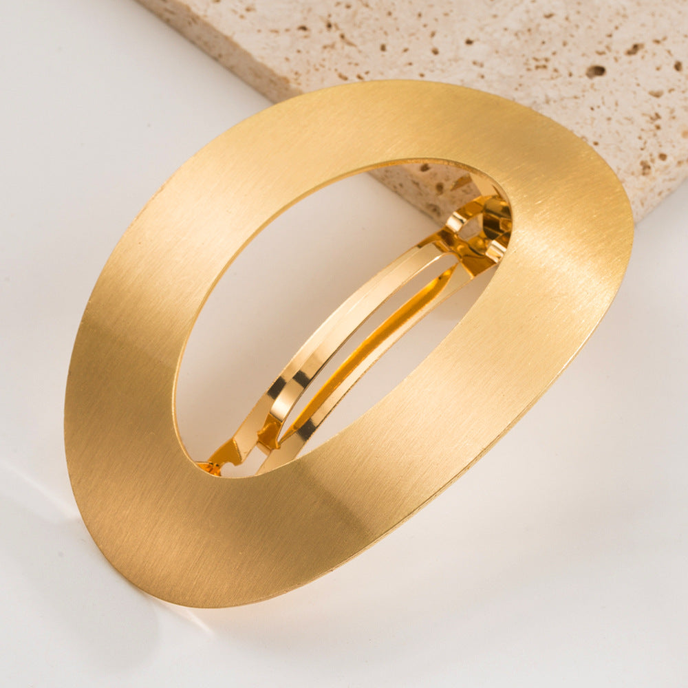 金屬橢圓鏤空簡約髮夾