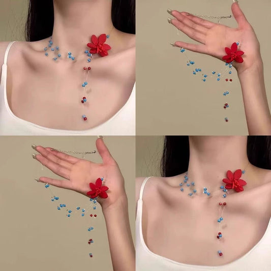 繽紛串珠花朵項鍊－商品主圖｜https://igowo.tw/