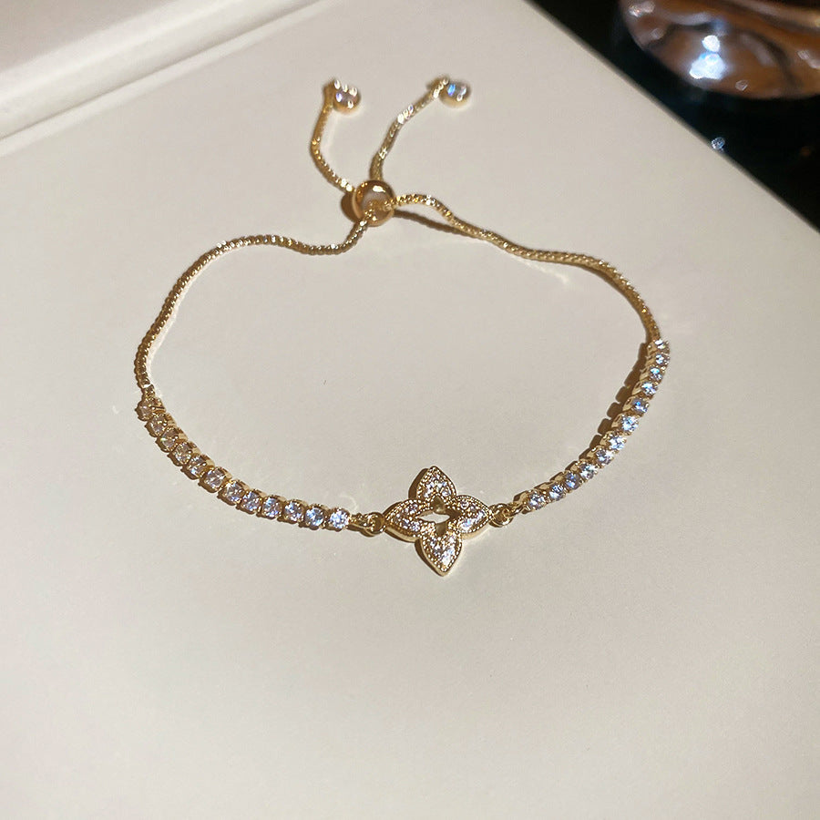 鋯石愛心蝴蝶結髮圈