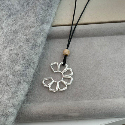 皮繩花朵項鍊
