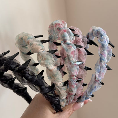 網紗碎花髮箍－第二視角實拍｜https://igowo.tw/
