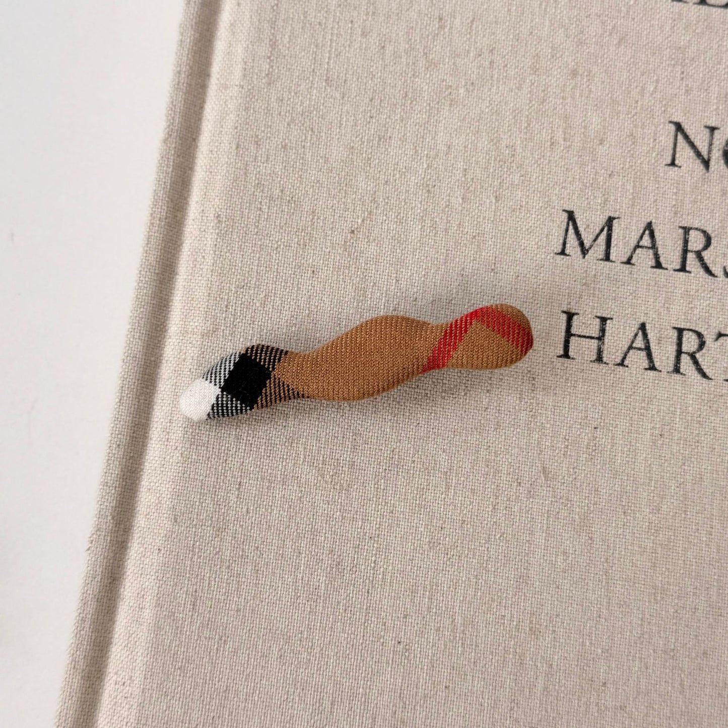 布面格紋髮夾