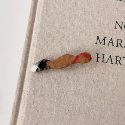 布面格紋髮夾