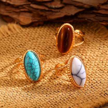 虎眼石可調式復古戒指－第二視角實拍｜https://igowo.tw/