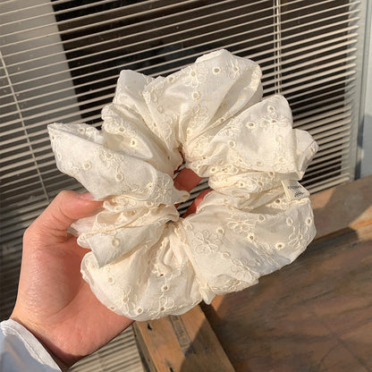 白色蕾絲大腸圈髮圈