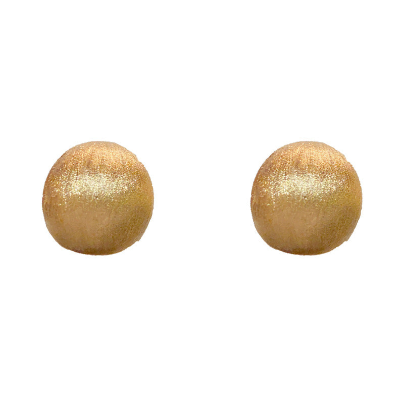 金屬橢圓拉絲簡約耳釘
