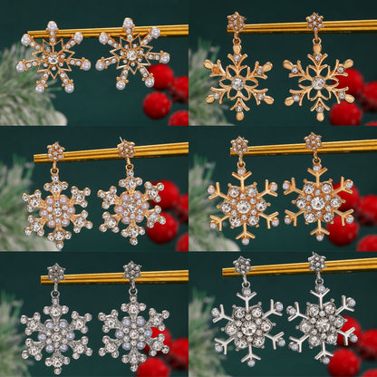 珍珠雪花鑲鑽耳釘－第二視角實拍｜https://igowo.tw/