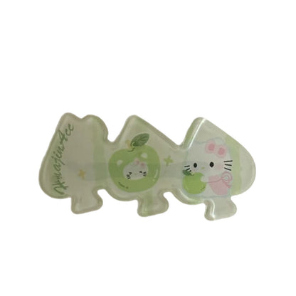貓咪水果髮夾－粉色貓咪髮夾款細節3｜https://igowo.tw/