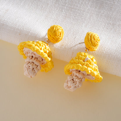 黃色花朵耳環