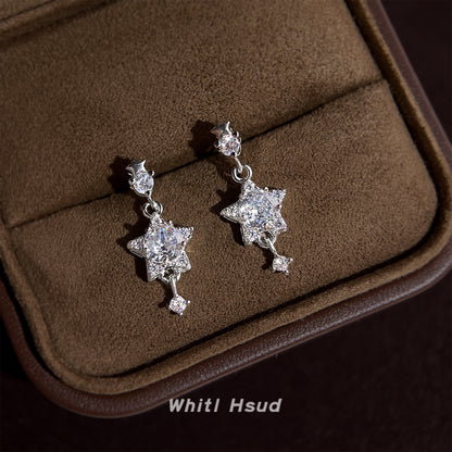 鋯石星星鑲鑽耳環