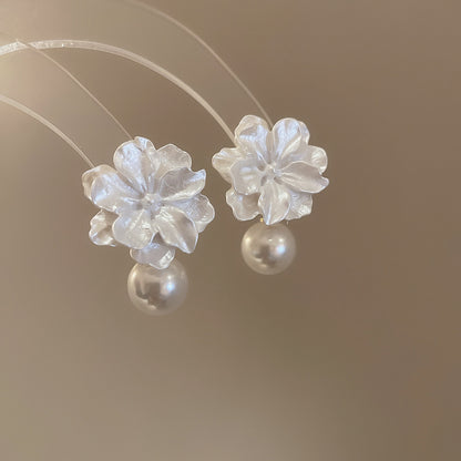 珍珠花朵流蘇耳環－細節特寫9｜https://igowo.tw/