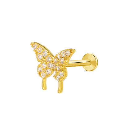 鋯石微鑲耳骨釘－細節特寫9｜https://igowo.tw/