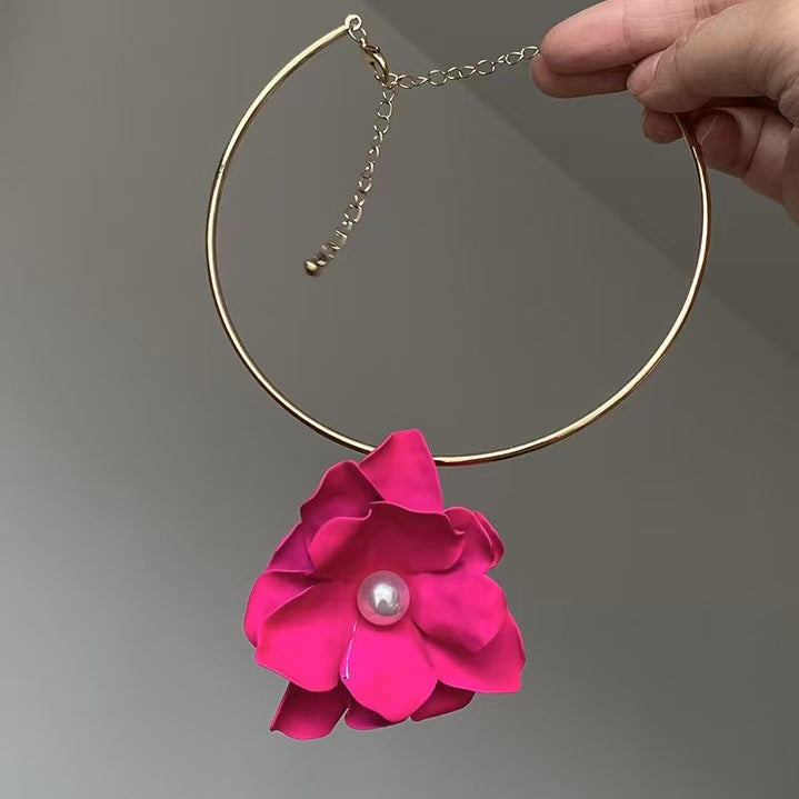 珍珠花朵項鍊－商品主圖｜https://igowo.tw/