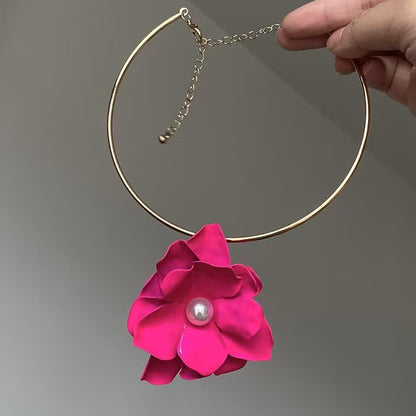 珍珠花朵項鍊－商品主圖｜https://igowo.tw/