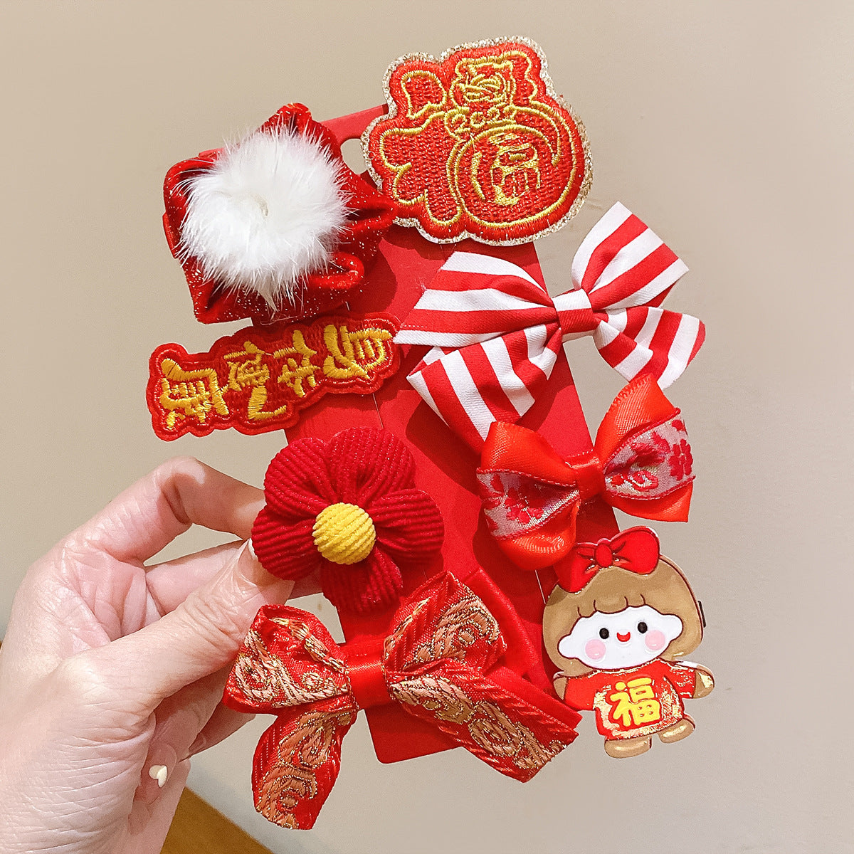 絨面蝴蝶結復古髮夾－細節特寫82｜https://igowo.tw/