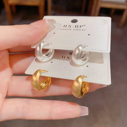 金屬水滴拉絲復古耳扣－商品主圖｜https://igowo.tw/
