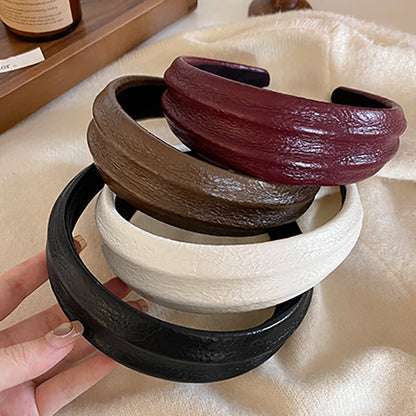 皮革寬版髮箍－商品主圖｜https://igowo.tw/