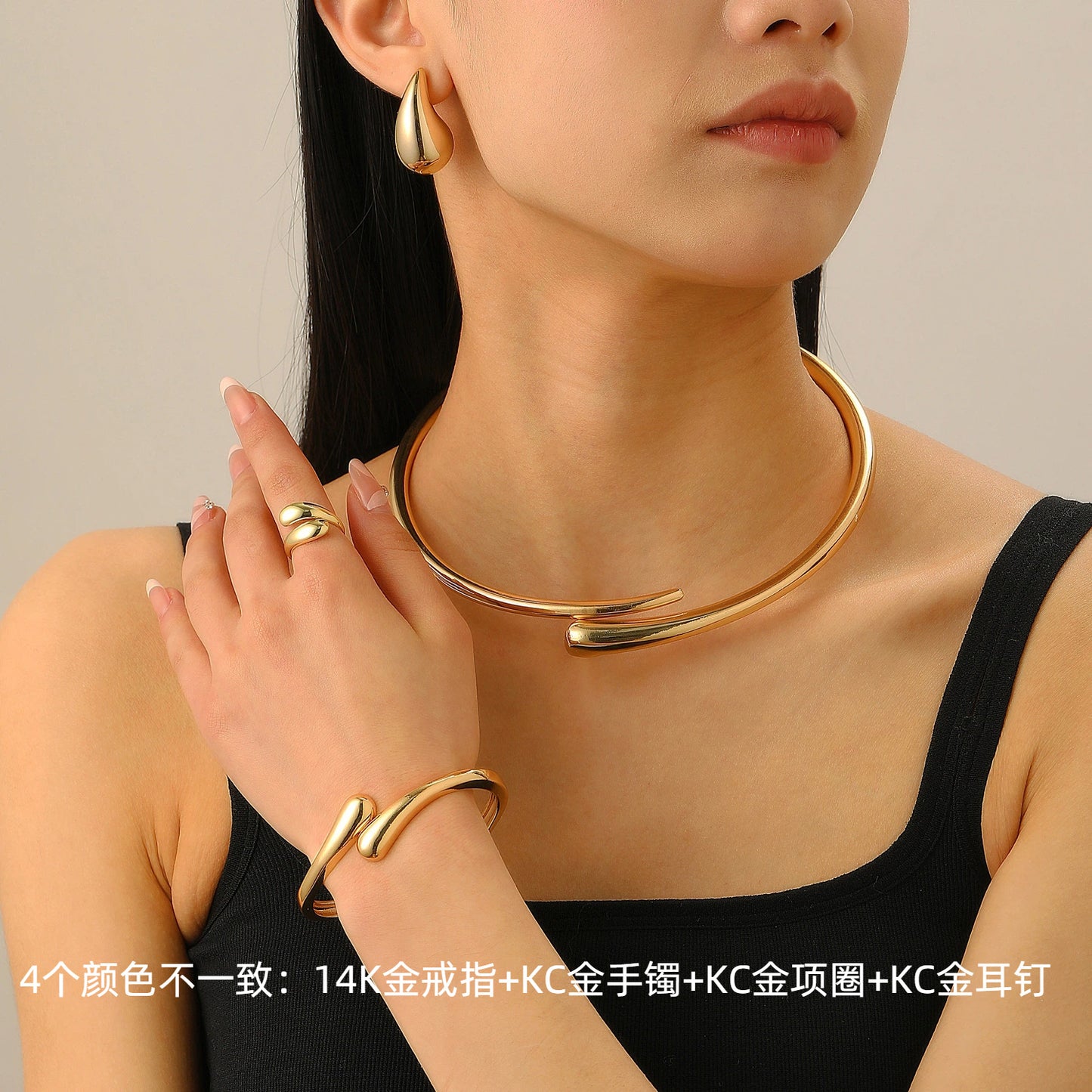 金屬幾何簡約項鍊－細節特寫26｜https://igowo.tw/