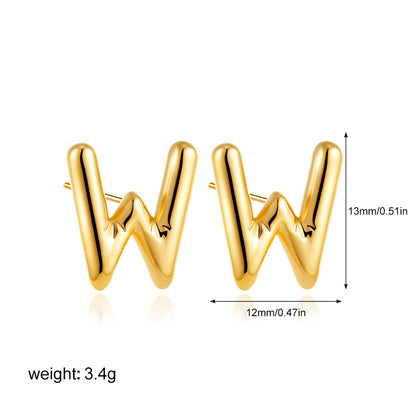 不鏽鋼字母簡約耳釘