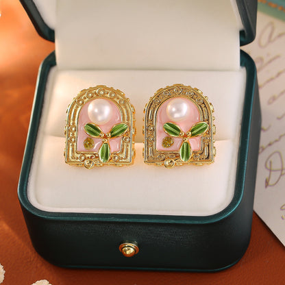 珍珠復古耳釘－第二視角實拍｜https://igowo.tw/