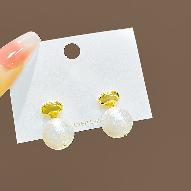 珍珠蝴蝶花朵復古耳環