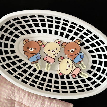 棕色小熊卡通髮夾－商品主圖｜https://igowo.tw/