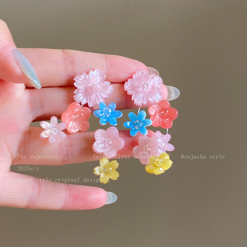 花花貝殼耳釘