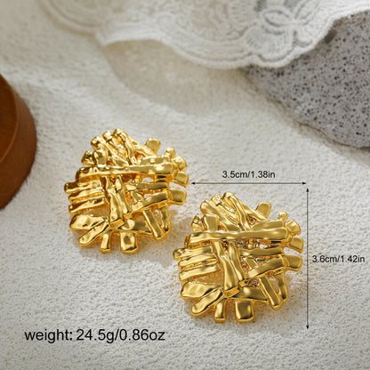 金色太陽花誇張耳環