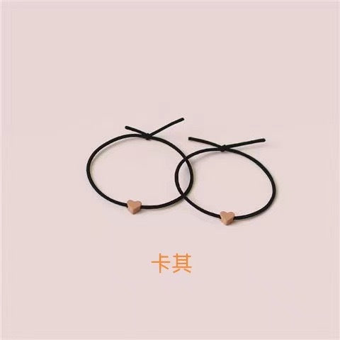 彩色愛心兩用簡約髮圈－黃色 1條款細節2｜https://igowo.tw/