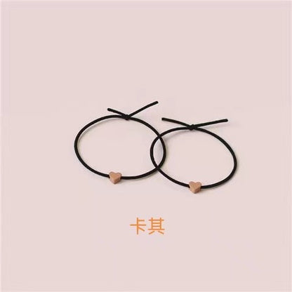 彩色愛心兩用簡約髮圈－黃色 1條款細節2｜https://igowo.tw/