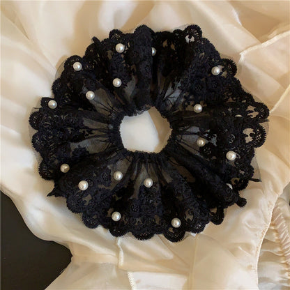 珍珠大腸圈刺繡髮圈