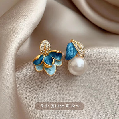琺瑯滴釉不對稱耳環