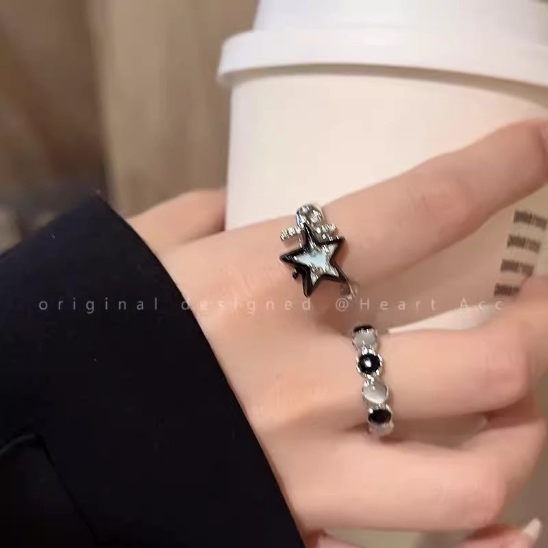 貓眼石星星可調式戒指－商品主圖｜https://igowo.tw/