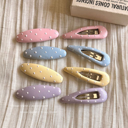 繽紛波點髮夾－藍色三角款細節｜https://igowo.tw/