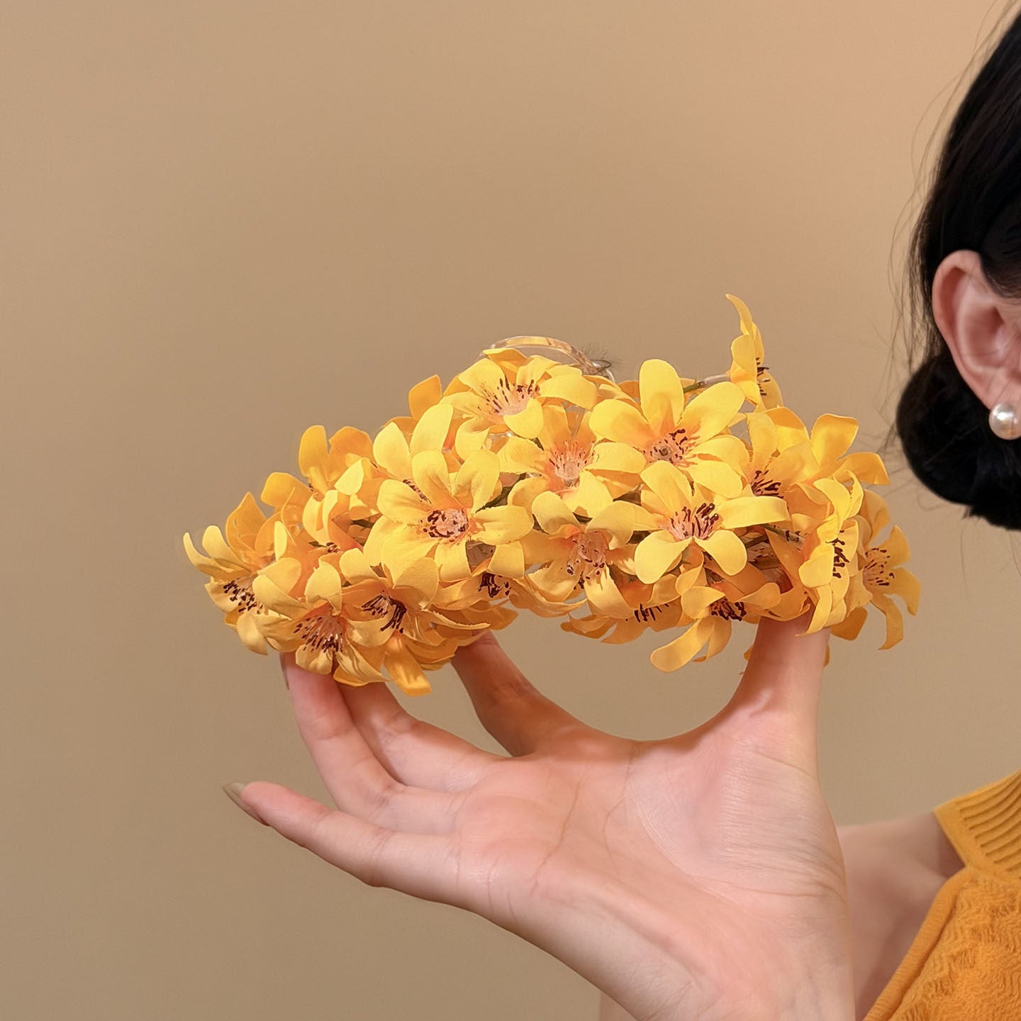 紫色花朵髮夾－紫色款細節｜https://igowo.tw/