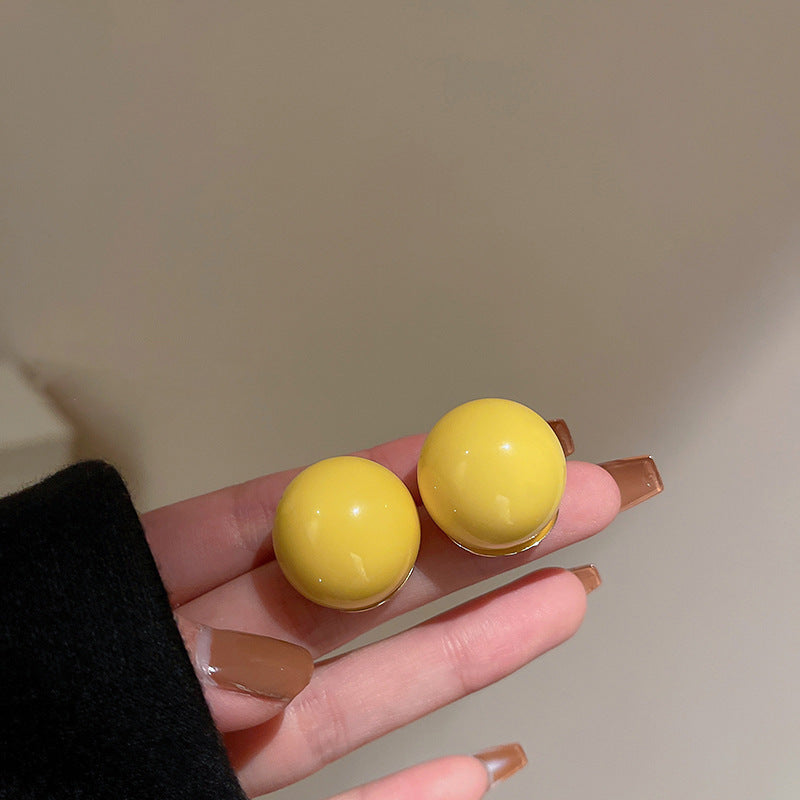 黃色銀針花朵耳環－細節特寫19｜https://igowo.tw/