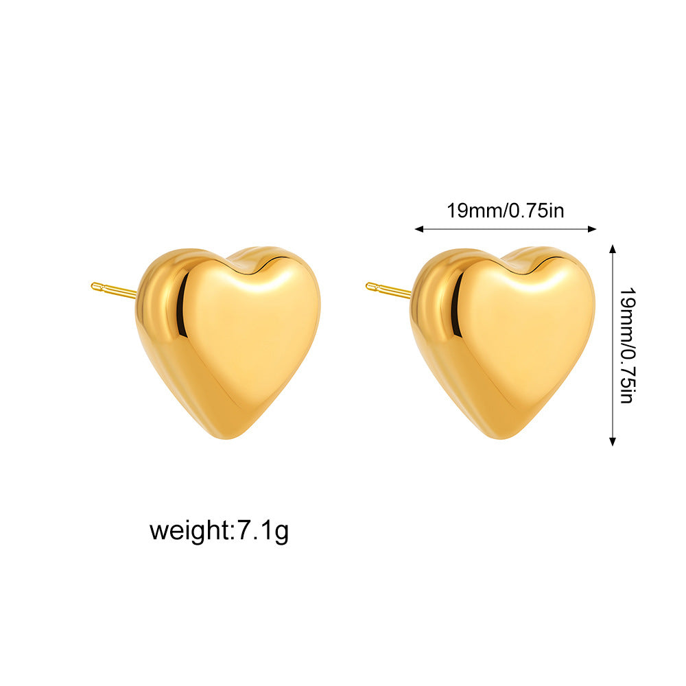 金色愛心復古耳釘－細節特寫5｜https://igowo.tw/