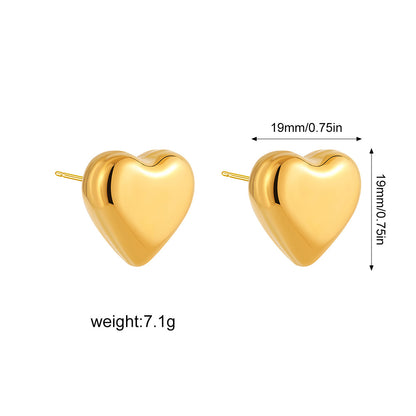 金色愛心復古耳釘－細節特寫5｜https://igowo.tw/